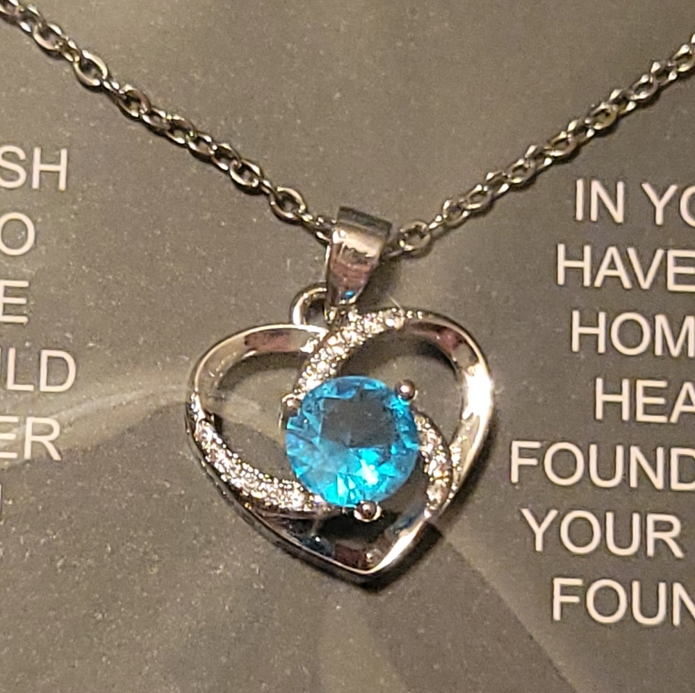 Soulmate Blue Heart Necklace